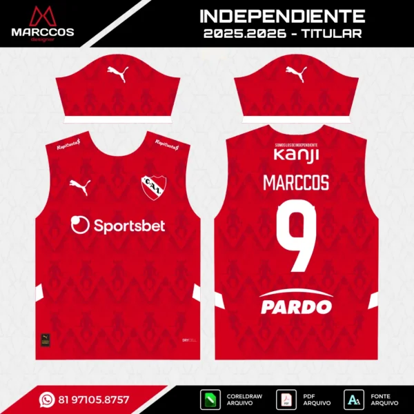 Arte Vetor Camisa Independiente del Valle Titular 2025.2026