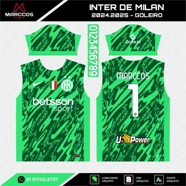 Arte Vetor Camisa Inter de Milan Goleiro 2024.2025