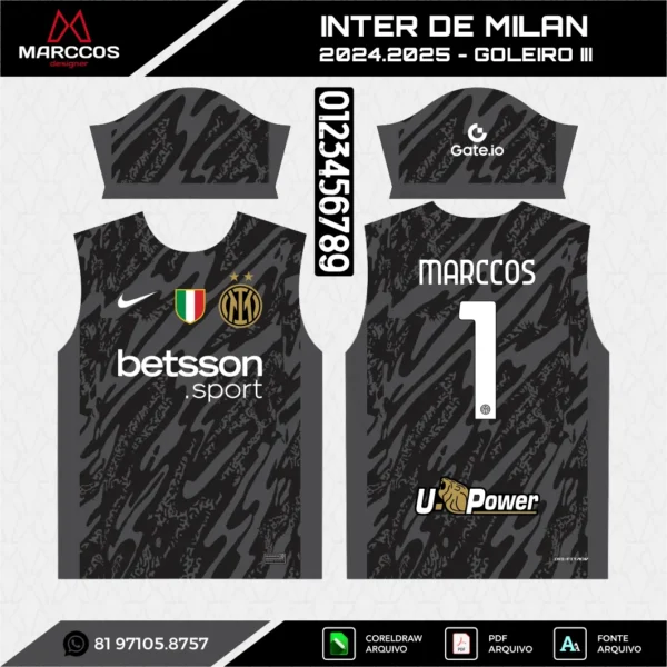 Arte Vetor Camisa Inter de Milan Goleiro III 2024.2025