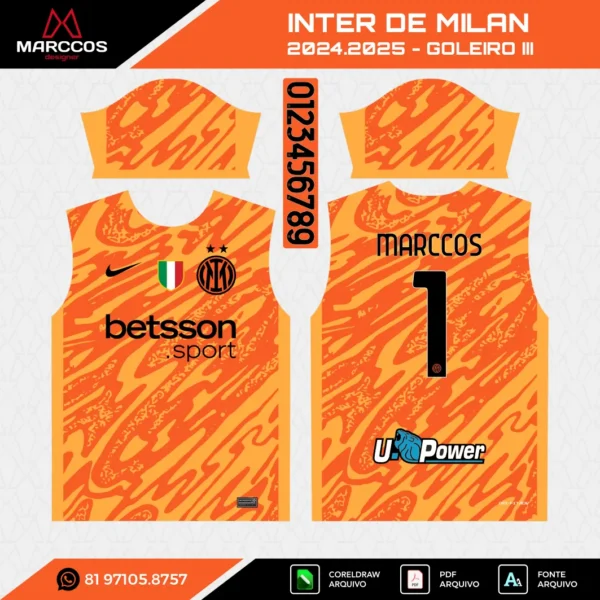 Arte Vetor Camisa Inter de Milan Goleiro IV 2024.2025