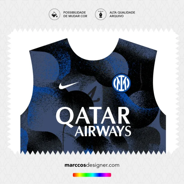 Arte Vetor Camisa Inter de Milan Pré-Jogo 2024.2025
