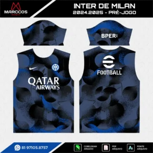 Arte Vetor Camisa Inter de Milan Pré-Jogo 2024.2025