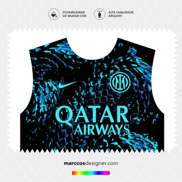 Arte Camisa Inter de Milan Pré-Jogo 2025.2026
