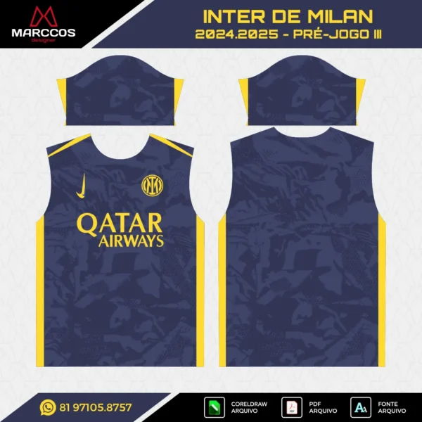Arte Vetor Camisa Inter de Milan Pré-Jogo III 2024.2025