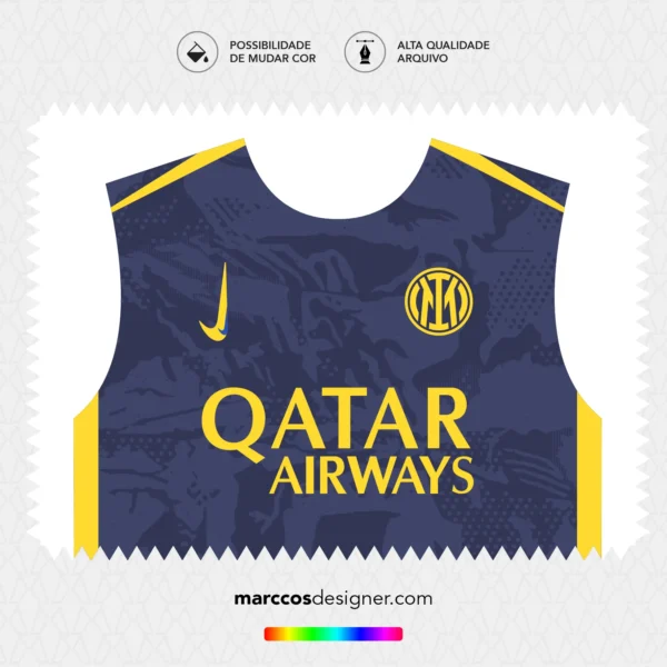 Arte Vetor Camisa Inter de Milan Pré-Jogo III 2024.2025