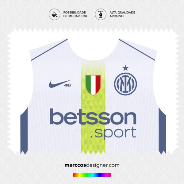 Arte Vetor Camisa Inter de Milan Reserva Especial Rossi 2024.2025