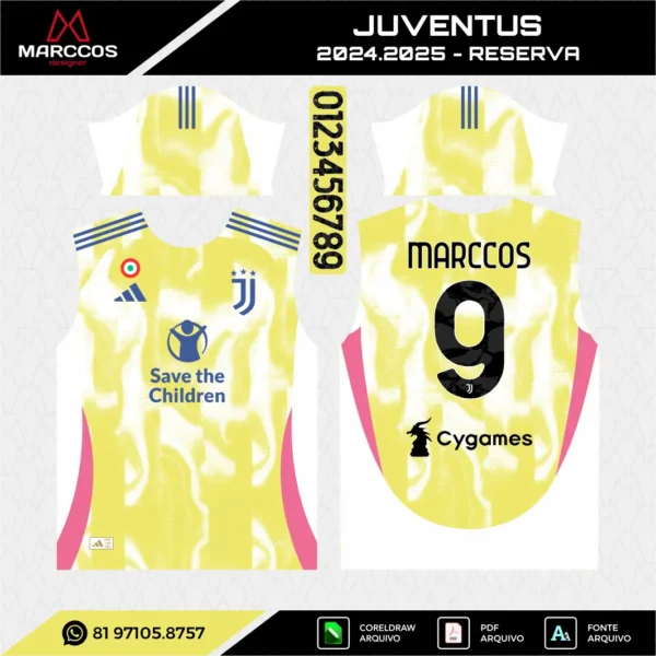 Arte Vetor Camisa Juventus Reserva 2024.2025