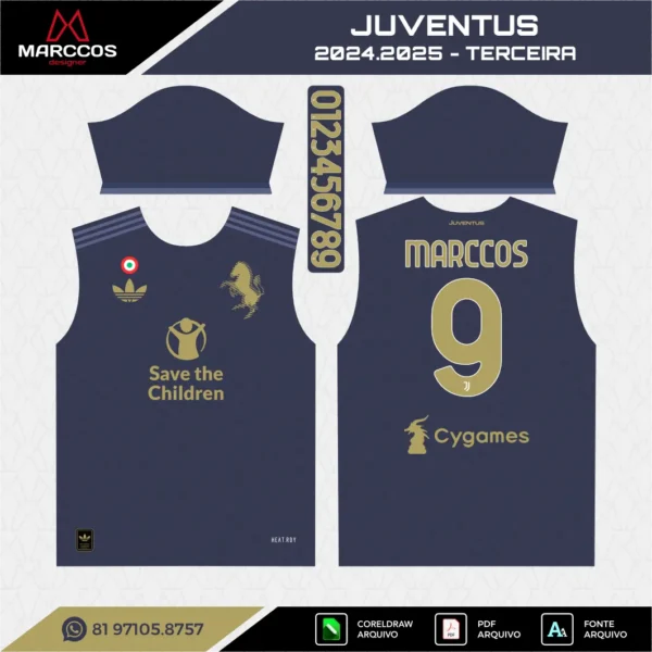 Arte Vetor Terceira Camisa Juventus 2024.2025