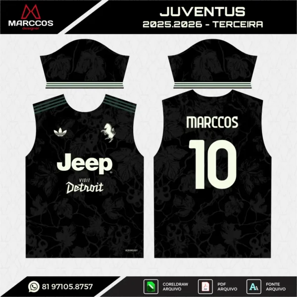 Arte Vetor Terceira Camisa Juventus 2024.2025