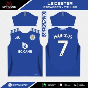 Arte Vetor Camisa Leicester Titular 2024.2025