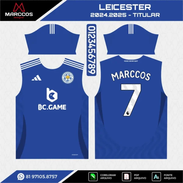 Arte Vetor Camisa Leicester Titular 2024.2025