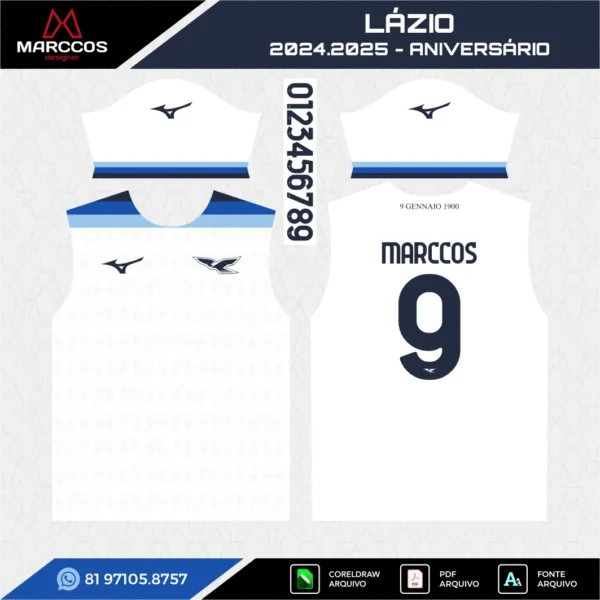 Arte Vetor Camisa Lazio Aniversário 2024.2025