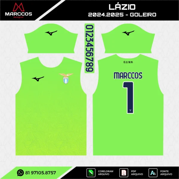 Arte Vetor Camisa Lazio Goleiro 2024.2025