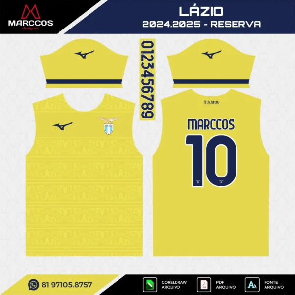 Arte Vetor Camisa Lazio Reserva 2024.2025