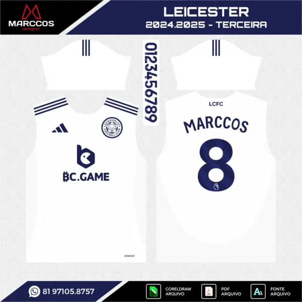 Arte Vetor Terceira Camisa Leicester 2024.2025