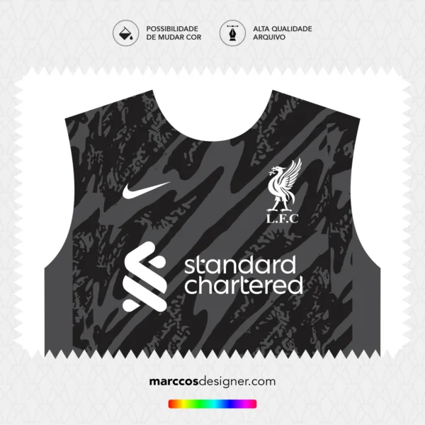Arte Vetor Camisa Liverpool Goleiro 2024.2025