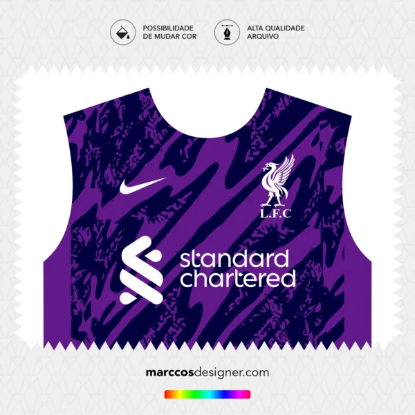 Arte Vetor Camisa Liverpool Goleiro 2024.2025
