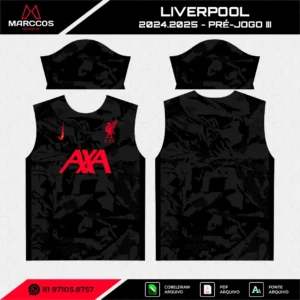 Arte Vetor Camisa Liverpool Pré-Jogo 2024.2025