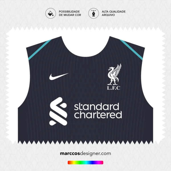 Arte Vetor Camisa Liverpool Reserva 2024.2025