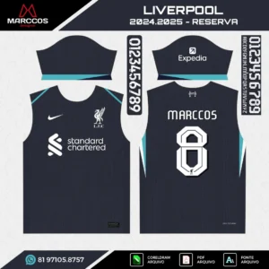 Arte Vetor Camisa Liverpool Reserva 2024.2025
