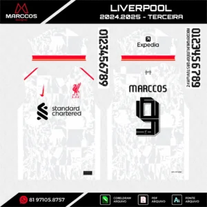 Arte Vetor Terceira Camisa Liverpool 2024.2025