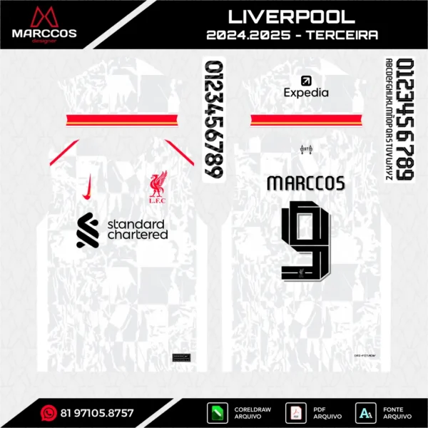 Arte Vetor Terceira Camisa Liverpool 2024.2025