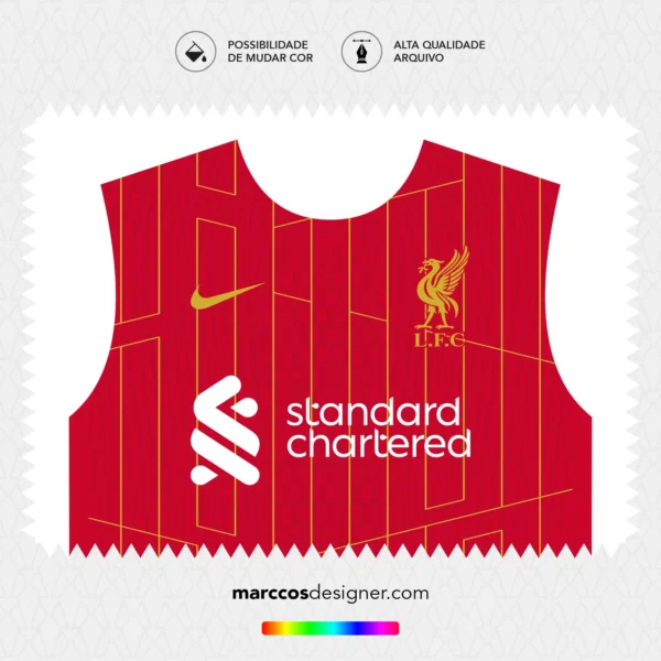 Arte Vetor Camisa Liverpool Titular 2024.2025
