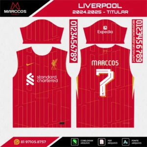 Arte Vetor Camisa Liverpool Titular 2024.2025