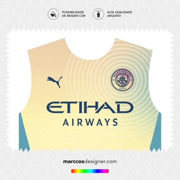 Arte Vetor Quarta Camisa Manchester City 2024.2025