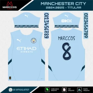 Arte Vetor Camisa Manchester City Titular 2024.2025