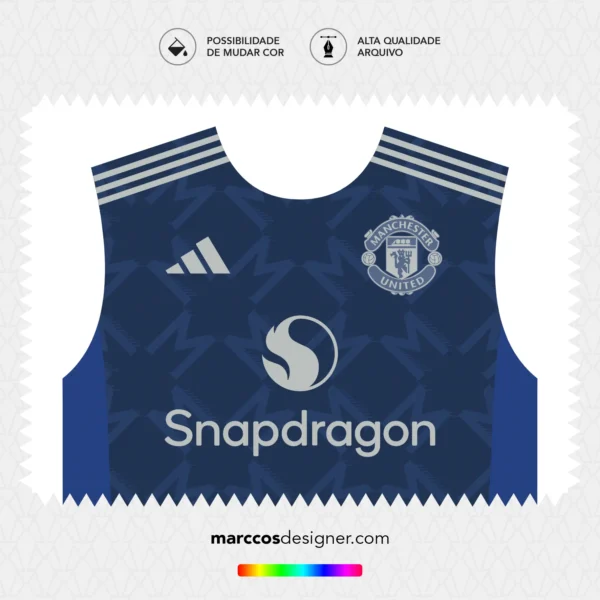 Arte Vetor Camisa Manchester United Reserva 2024.2025