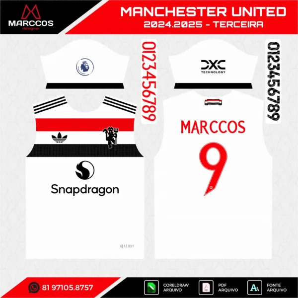 Arte Vetor Terceira Camisa Manchester United 2024.2025