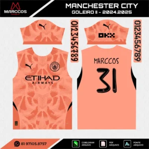 Arte Vetor Camisa Manchester City Goleiro 2024.2025