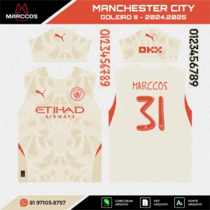 Arte Vetor Camisa Manchester City Goleiro 2024.2025
