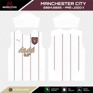 Arte Vetor Camisa Manchester City Pré-Jogo 2024.2025
