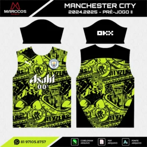 Arte Vetor Camisa Manchester City Pré-Jogo 2024.2025