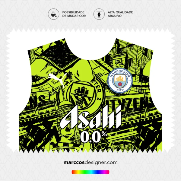 Arte Vetor Camisa Manchester City Pré-Jogo 2024.2025
