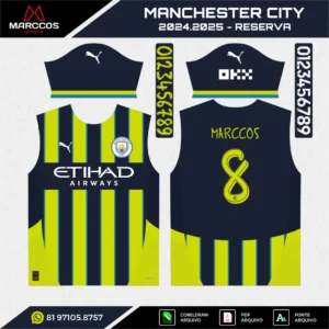 Arte Vetor Camisa Manchester City Reserva 2024.2025