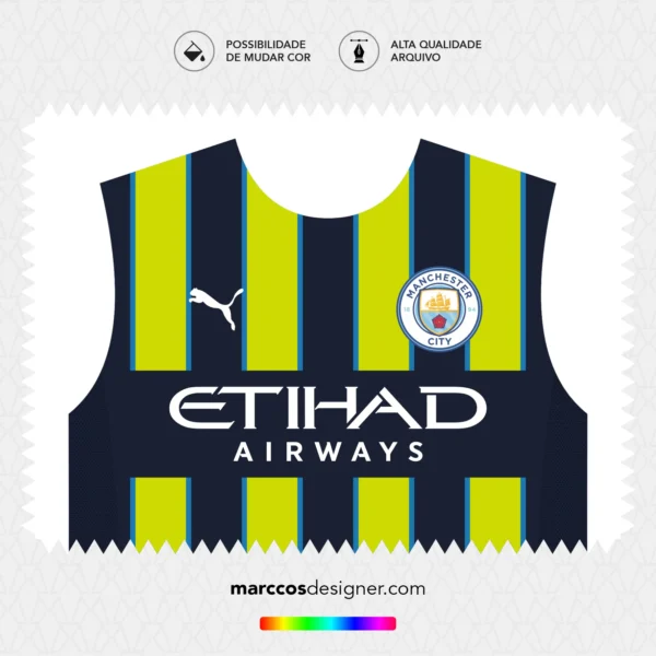 Arte Vetor Camisa Manchester City Reserva 2024.2025
