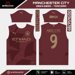 Arte Vetor Terceira Camisa Manchester City 2024.2025