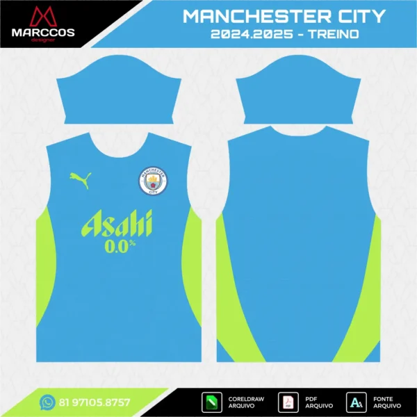 Arte Vetor Camisa Manchester City Treino 2024.2025 Arte Vetor Camisa Manchester City Treino 2024.2025