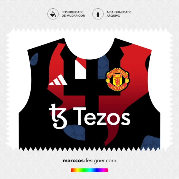 Arte Vetor Camisa Manchester United Pré-Jogo 2024.2025