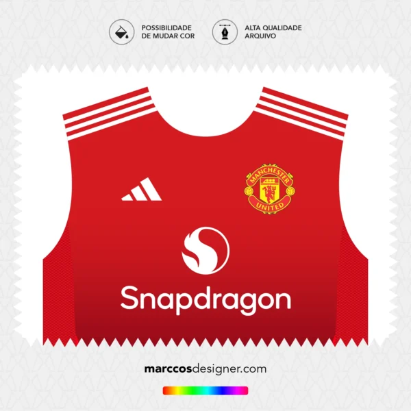 Arte Vetor Camisa Manchester United Titular 2024.2025
