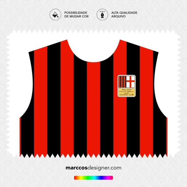 Arte Vetor Camisa Milan Aniversário 2024.2025