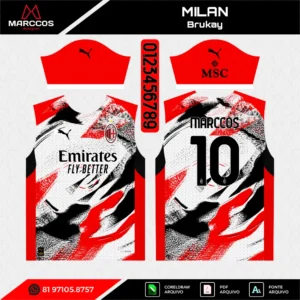 Arte Vetor Camisa Milan Brukay