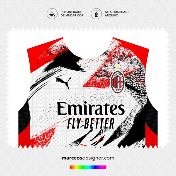 Arte Vetor Camisa Milan Brukay