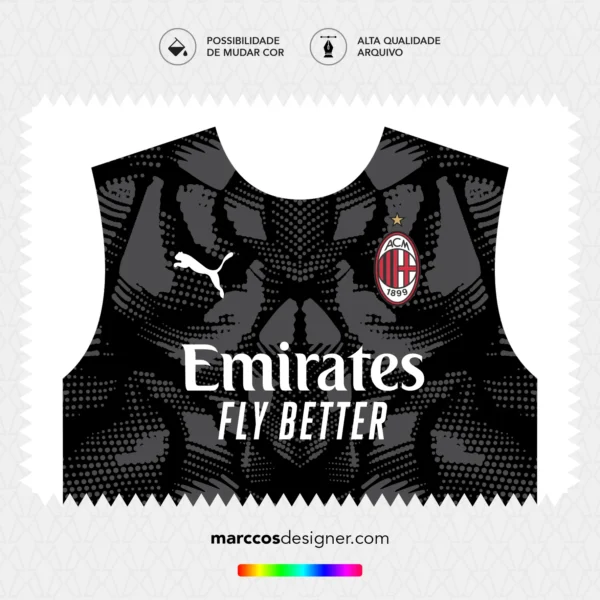 Arte Vetor Camisa Milan Goleiro 2024.2025