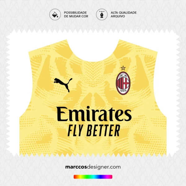 Arte Vetor Camisa Milan Goleiro 2024.2025