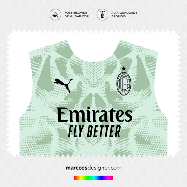 Arte Vetor Camisa Milan Goleiro 2024.2025