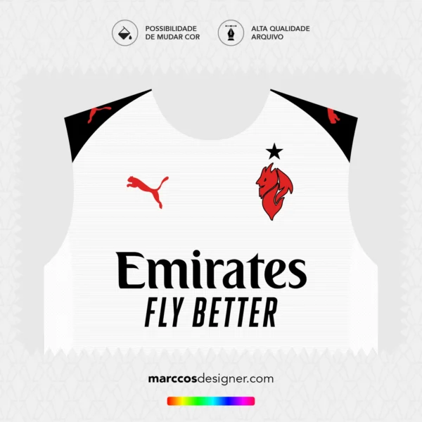 Arte Vetor Camisa Milan Reserva 2025.2026